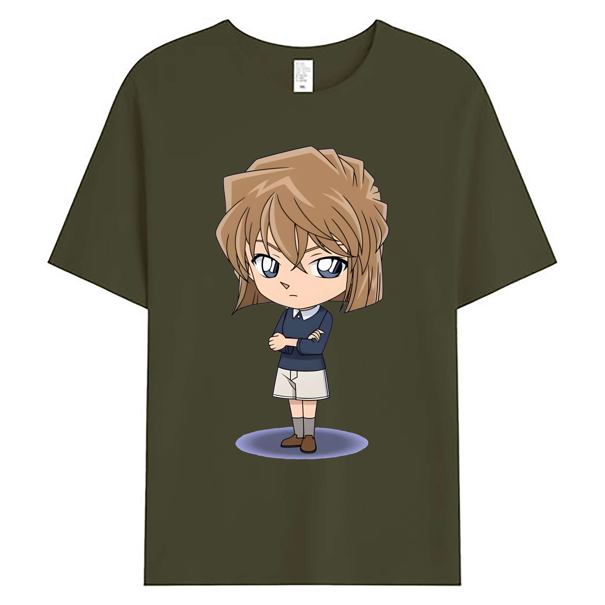 （画像用） 名探偵コナン 灰原 哀 はいばら あい Detective Conan Anita Hailey、Vi Graythorn Haibara Ai 綿100％ メンズ半袖Tシャツ｜肌触りやわらか＆通気性